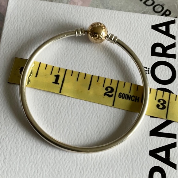 Pandora New bangle with 14k solid yellow gold clasp - Picture 7 of 8